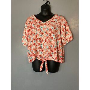 Berkley Jensen red floral blouse
